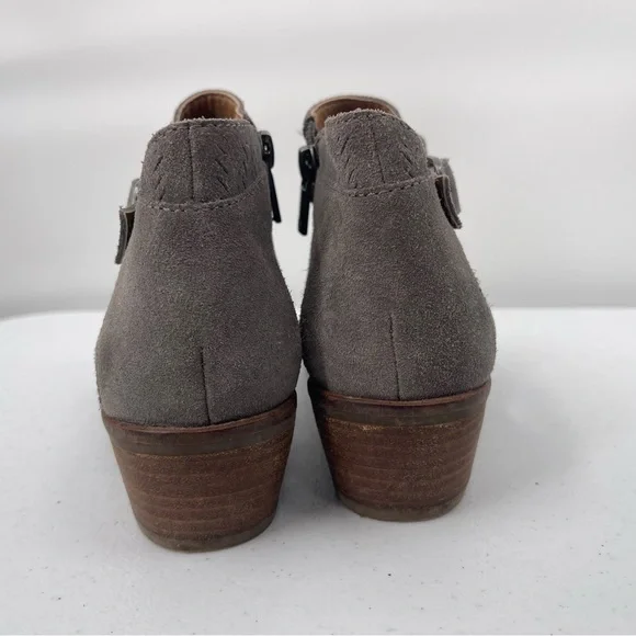 lucky brand follia gray perforated pointed toe ankle boots - Picture 10 of 10